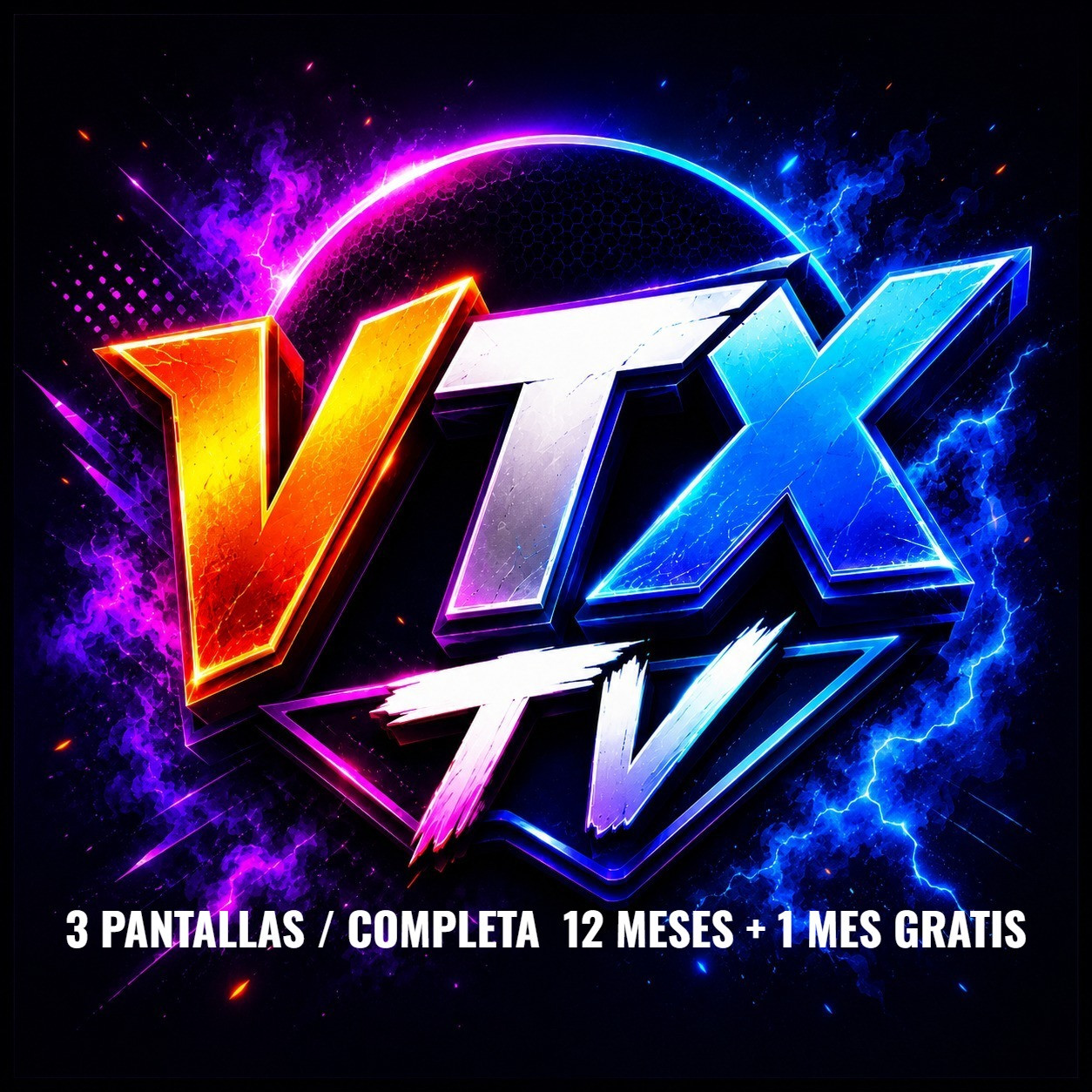 VTX - TV 12MESES+2MESES GRATIS CUENTA COMPLETA (3 Dispositivos) Entrega en automático pagos api