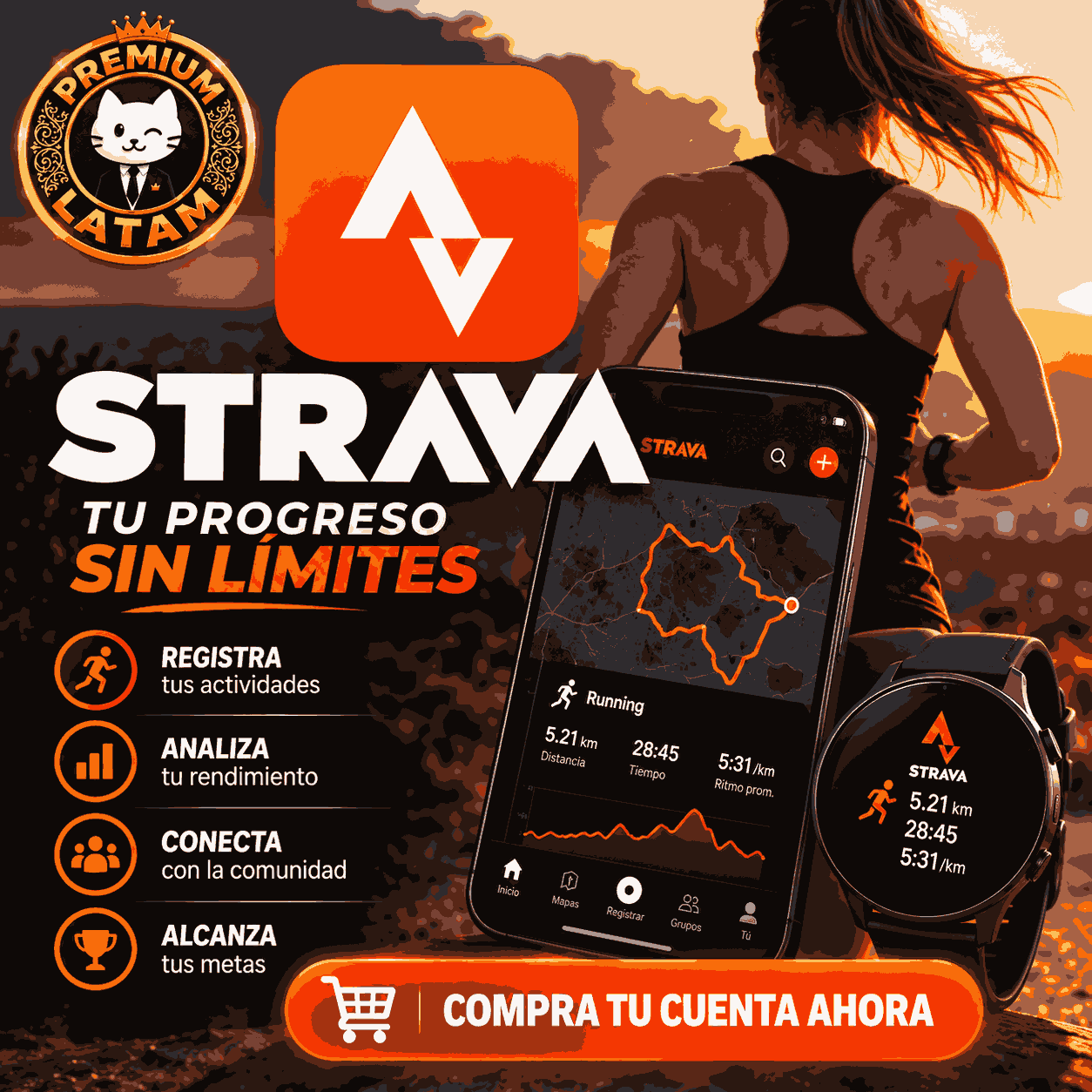 STRAVA PREMIUM 1 MES - ENTREGA POR WHATSAPP +591 76810704
